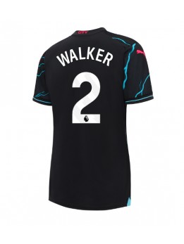 Manchester City Kyle Walker #2 Ausweichtrikot für Frauen 2023-24 Kurzarm